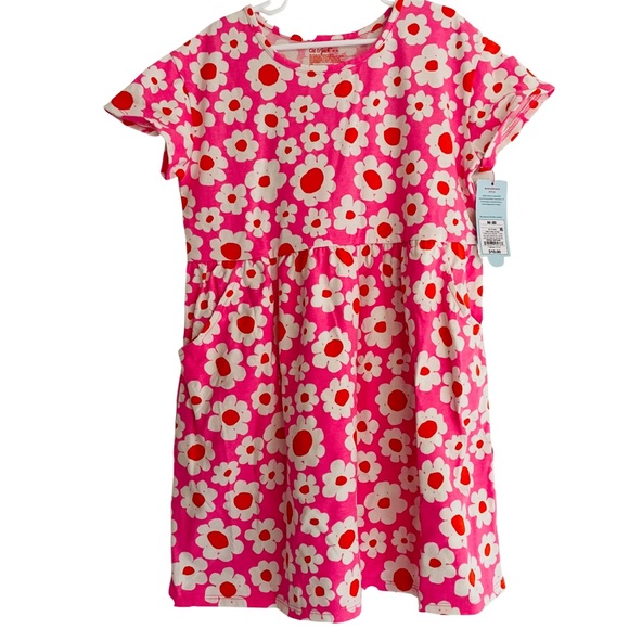 CAT & JACK NWT Girls Flower Print Dress - Picture 1 of 10